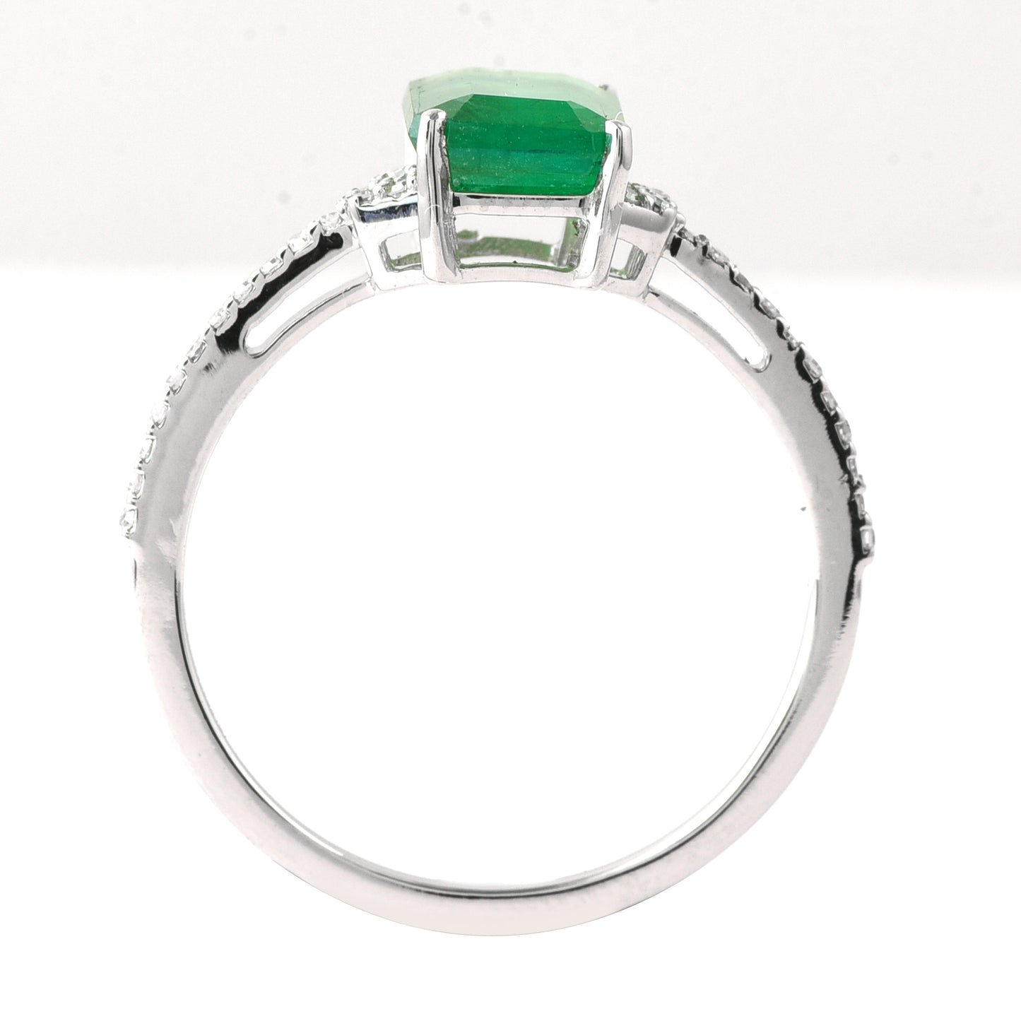 1.52 Ct Octagon Mixed Cut Natural Emerald 950 Platinum Ring