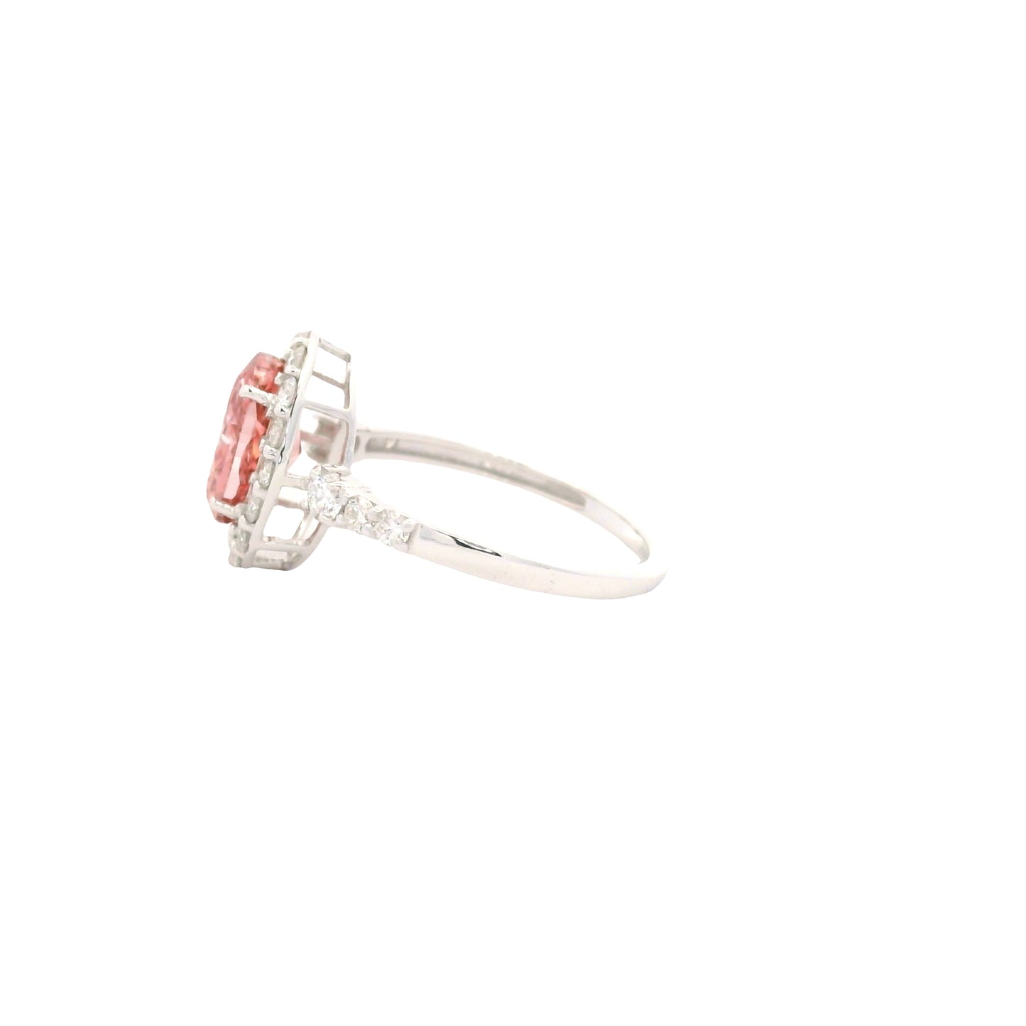 2.67 Carats Pink Lab Grown Diamond 14K Gold Ring
