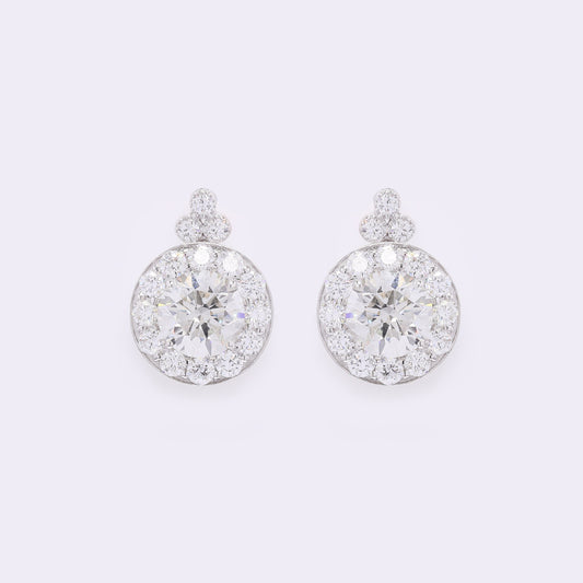 4.55 Carats Lab Grown Diamond 14K Gold Earrings
