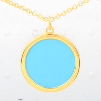 11.79 Ct Round Turquoise 925 Sterling Silver Pendant