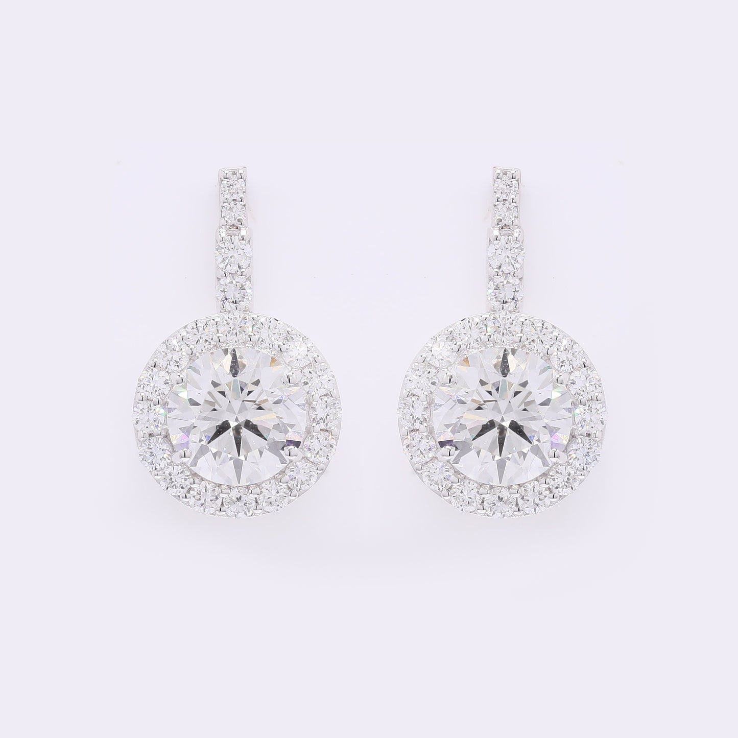 4.58 Carats Lab Grown Diamond 14K Gold Earrings