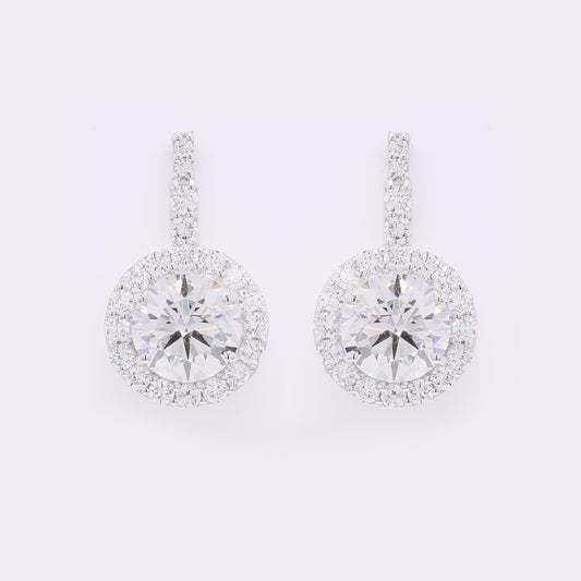 4.58 Carats Lab Grown Diamond 14K Gold Earrings