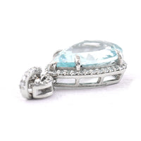 2.92 Ct Pear Mixed Cut Natural Aquamarine 950 Platinum Pendant