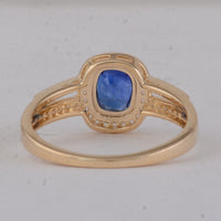 1.27 Ct Cushion Sapphire 9K Gold Ring