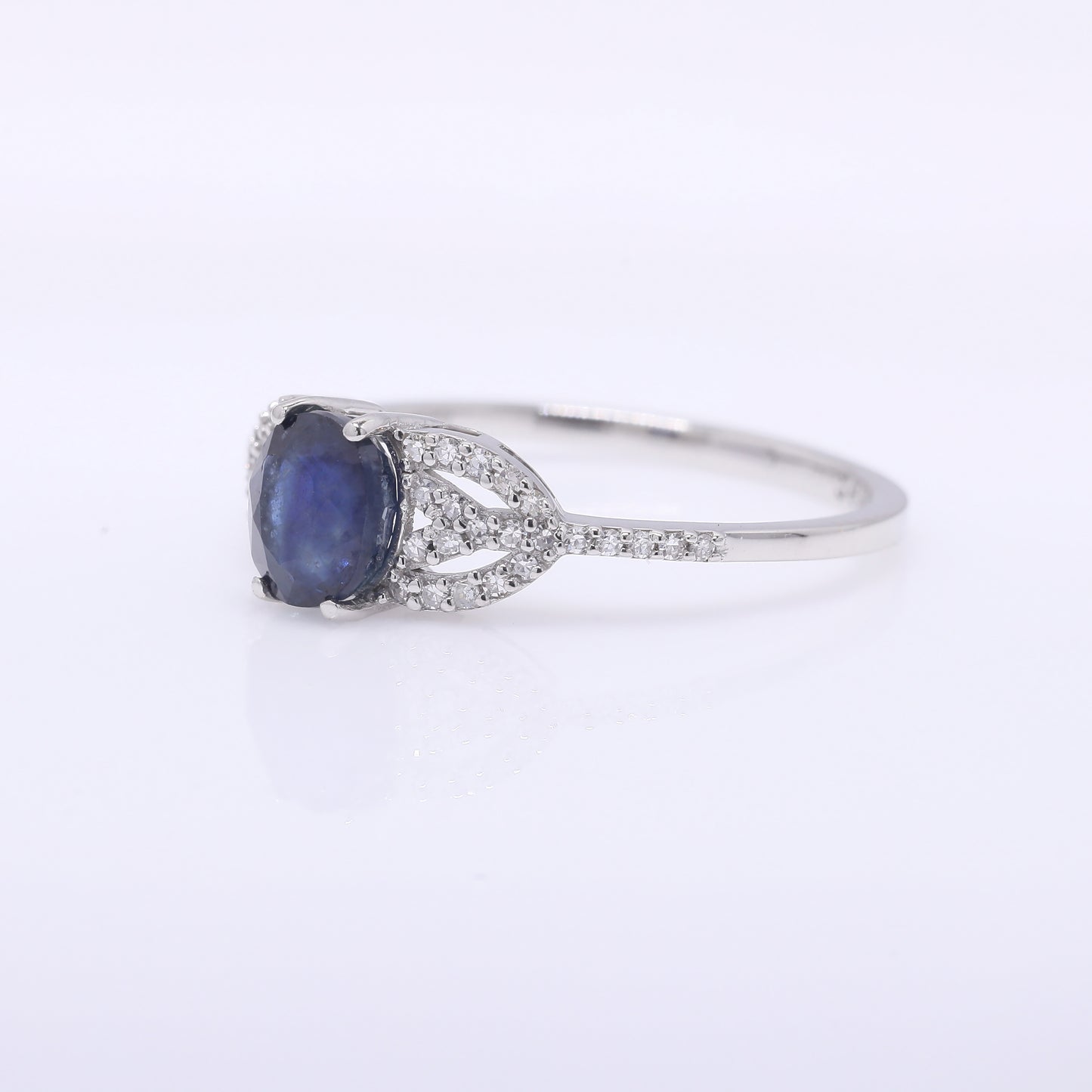 1.34 Ct Oval Mixed Cut Natural Sapphire 950 Platinum Ring