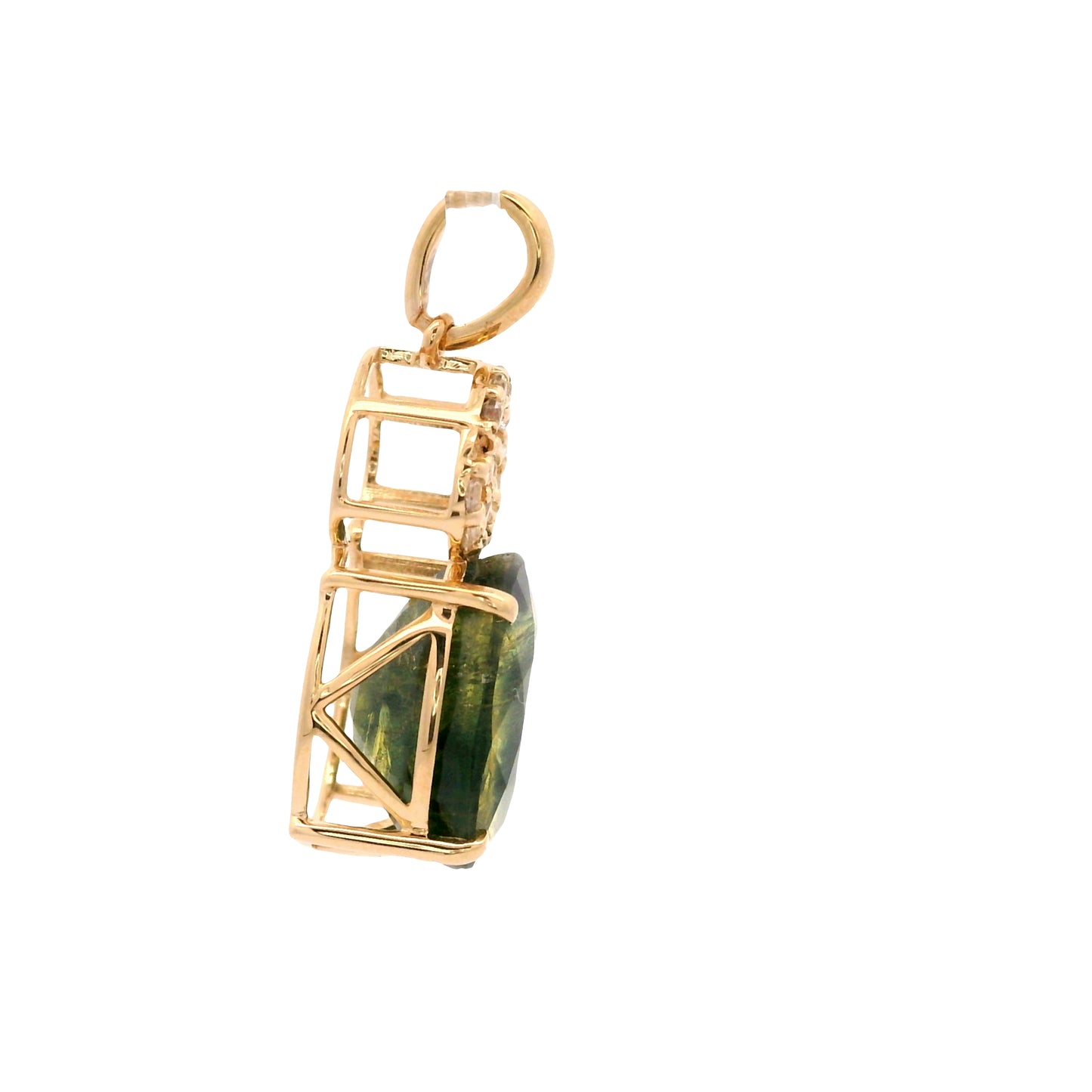 5.88 Ct Oval Fancy Sapphire 14K Gold Pendant
