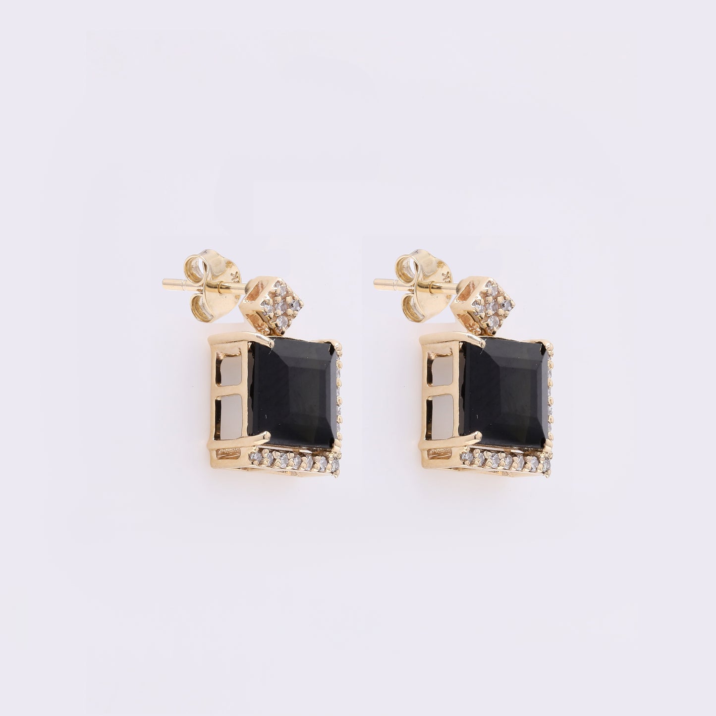 2.72 Ct Square Step Cut Natural Tourmaline 14K Gold Earrings