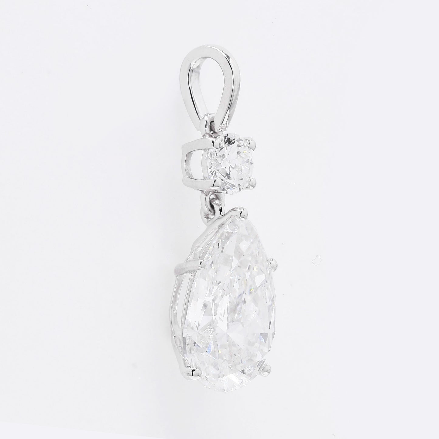 4.39 Ct Pear Brilliant Lab Grown Diamond 14K Gold Pendant