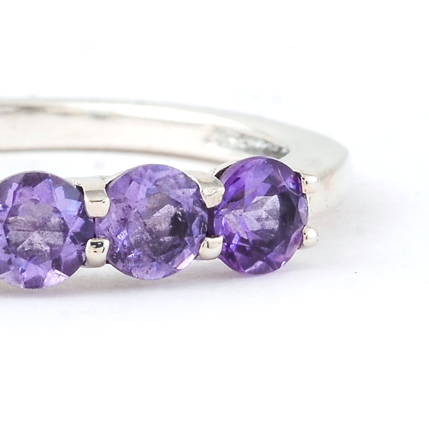 1.44 Ct Round Amethyst, 925 Sterling Silver Ring