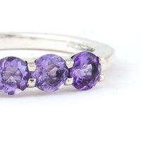 1.44 Ct Round Amethyst, 925 Sterling Silver Ring