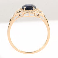 2.02 Ct Oval Mixed Cut Natural Corunum Sapphire 14K Gold Ring