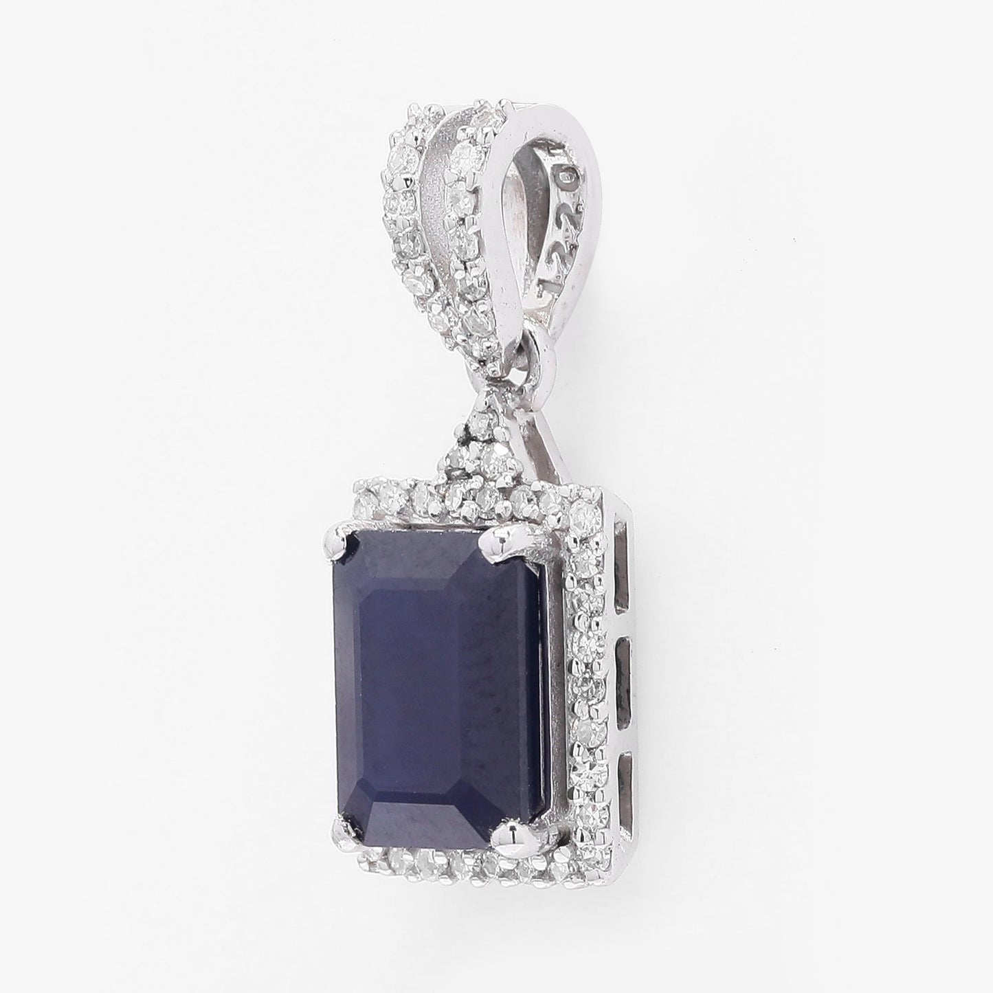 2.18 Ct Octagon Step Cut Natural Sapphire 950 Platinum Pendant
