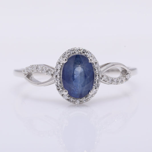 1.27 Ct Oval Mixed Cut Natural Sapphire 950 Platinum Ring