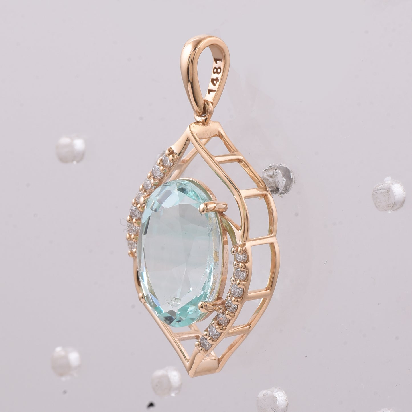 3.64 Ct Oval Natural Emerald 14K Gold Pendant
