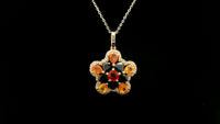 2.76 Ct Round Multi Sapphire 14K Gold Pendant