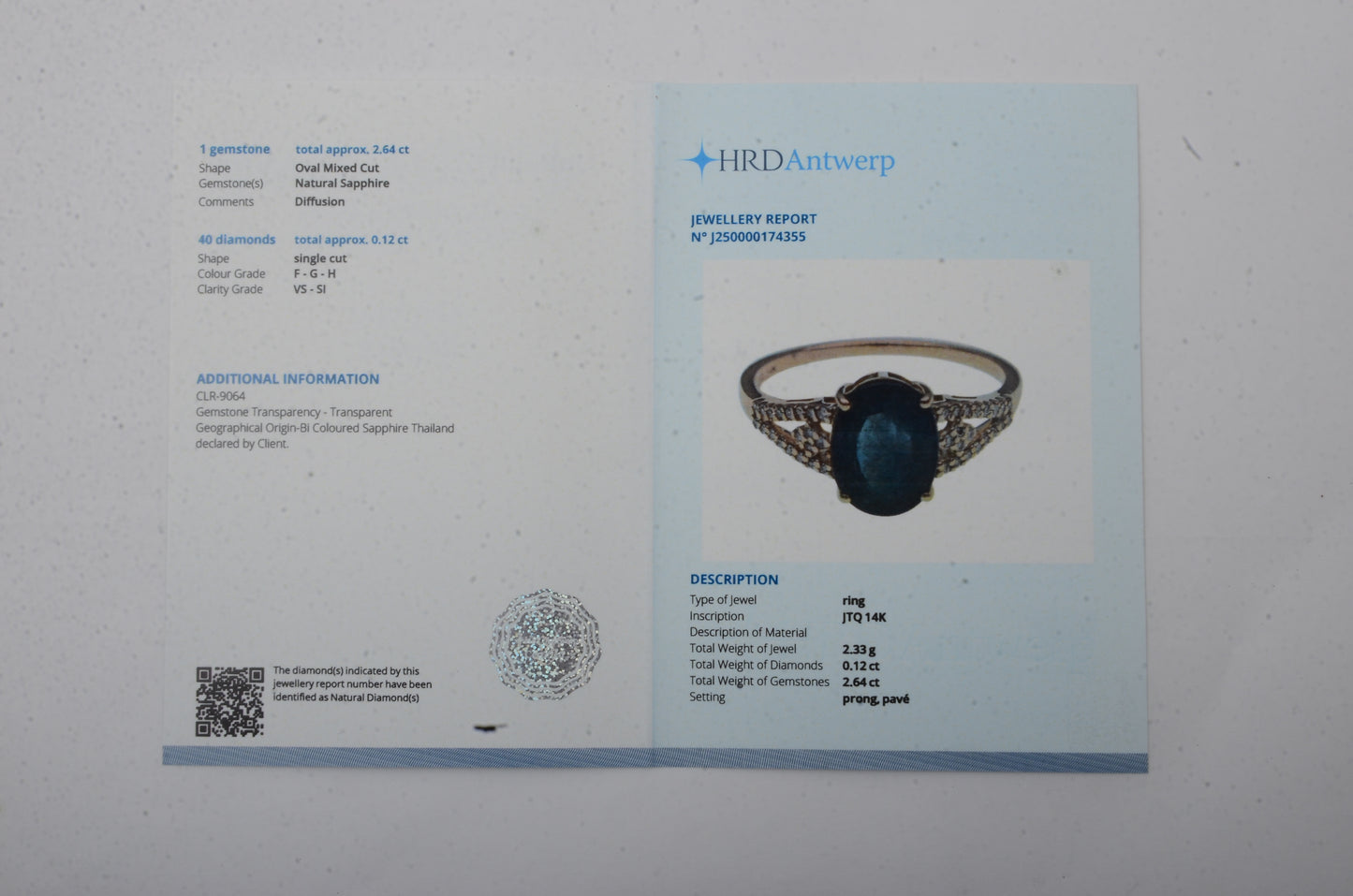 2.76 Ct Oval Mixed Cut Natural Sapphire 14K Gold Ring