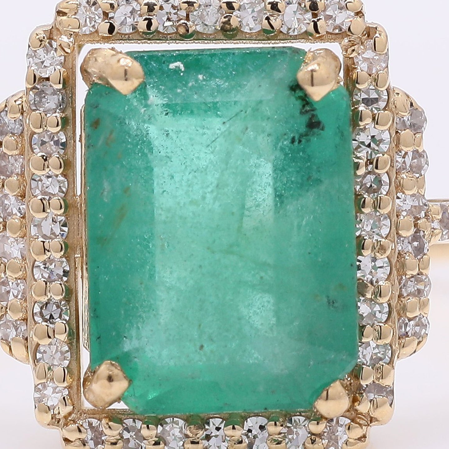 2.25 Ct Octagon Step Cut Natural Emerald 14K Gold Ring