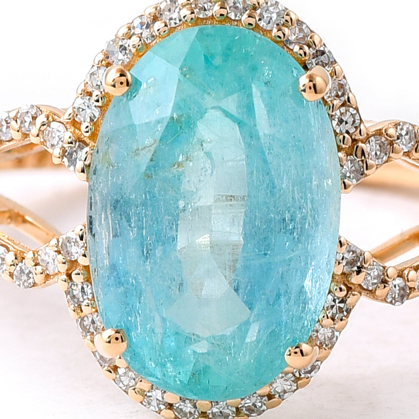 3.66 Ct Oval Mixed Cut Natural Emerald 14K Gold Ring