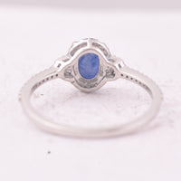 1.41 Ct Oval Mixed Cut Natural Sapphire 950 Platinum Ring