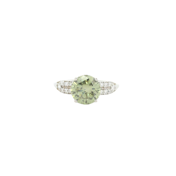 2.22 Carats Green Lab Grown Diamond 14K Gold Ring
