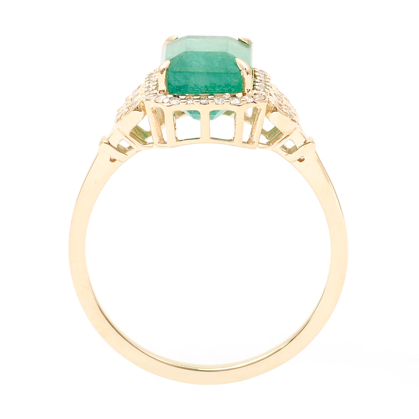 2.61 Ct Octagon Natural Emerald 14K Gold Ring