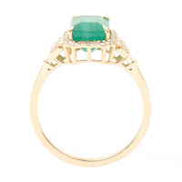 2.61 Ct Octagon Natural Emerald 14K Gold Ring
