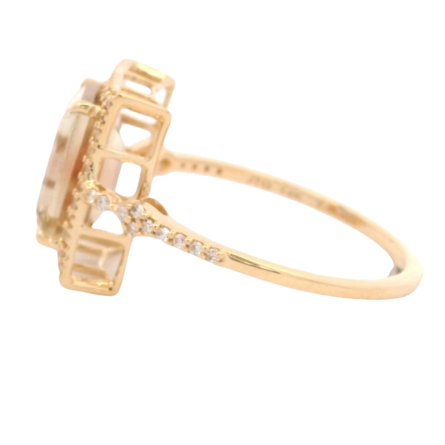 2.50 Ct Octagon Oregon Sunstone 14K Gold Ring
