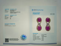 1.33 Ct Oval Cabochon Cut Natural Ruby 14K Gold Earrings