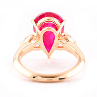 6.17 Ct Pear Ruby 18K Gold Ring