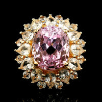 8.19 Ct Oval Kunzite 14K Gold Ring
