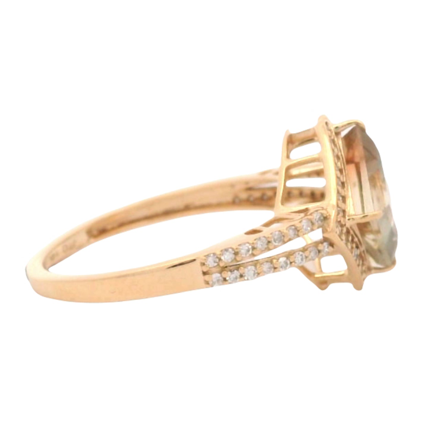 1.91 Ct Square Oregon Sunstone 14K Gold Ring