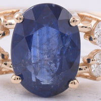 2.08 Ct Oval Natural Sapphire 14K Gold Ring