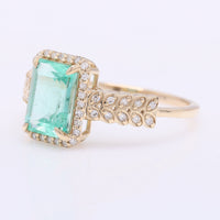 1.59 Ct Octagon Step Cut Natural Emerald 14K Gold Ring
