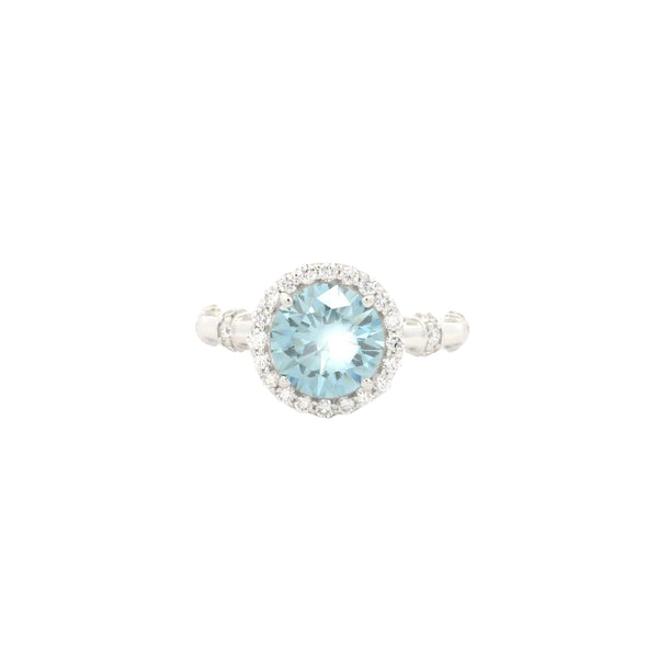 2.14 Carats Blue Lab Grown Diamond 14K Gold Ring