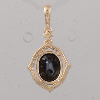 2.80 Ct Oval Sapphire 9K Gold Pendant