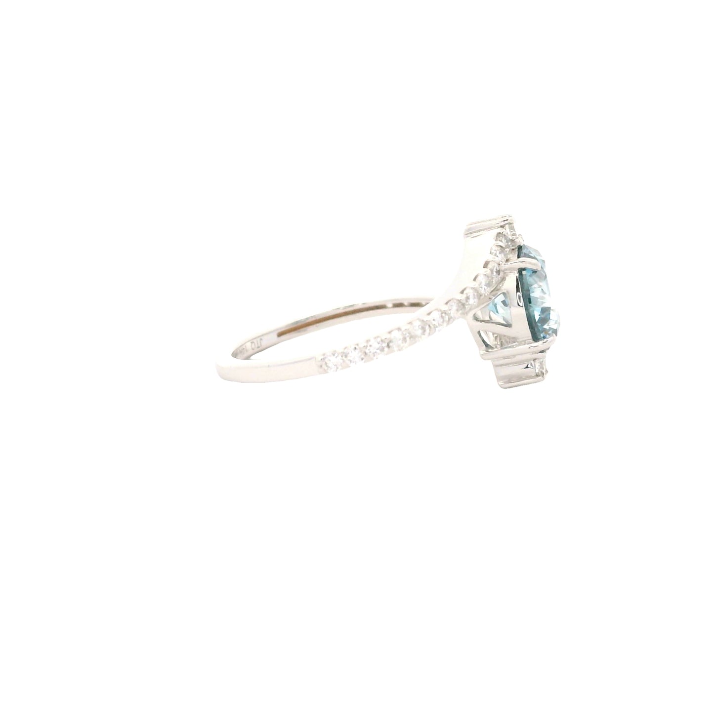 1.79 Carats Blue Lab Grown Diamond 14K Gold Ring