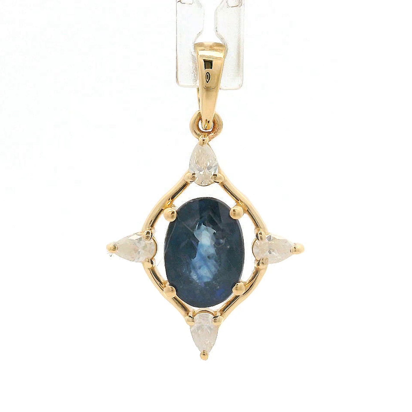 1.35 Ct Oval Sapphire 14K Gold Pendant