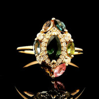 0.92 Ct Marquise Tourmaline 14K Gold Ring