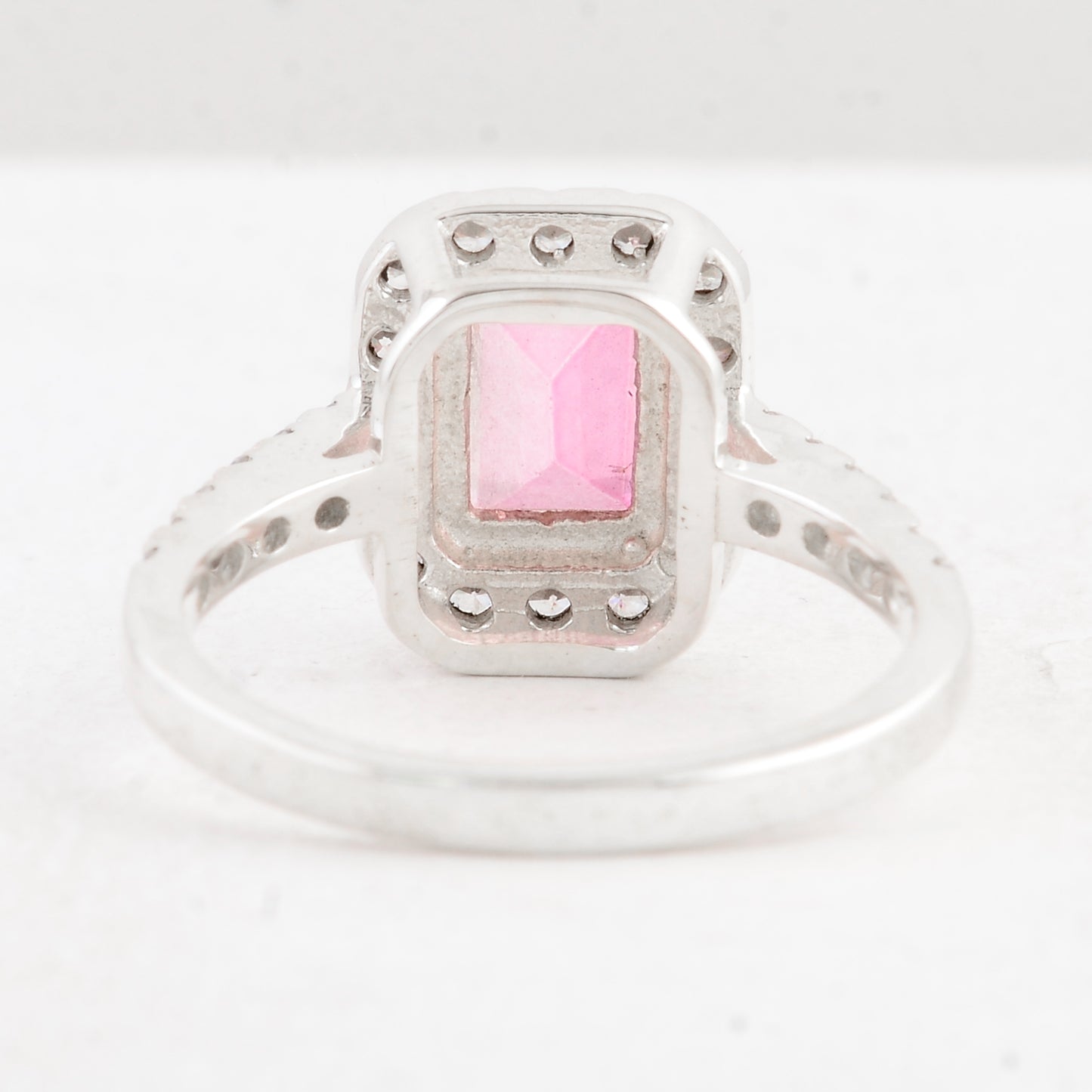3.59 Ct Octagon Pink Topaz 925 Sterling Silver Ring
