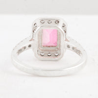 3.59 Ct Octagon Pink Topaz 925 Sterling Silver Ring