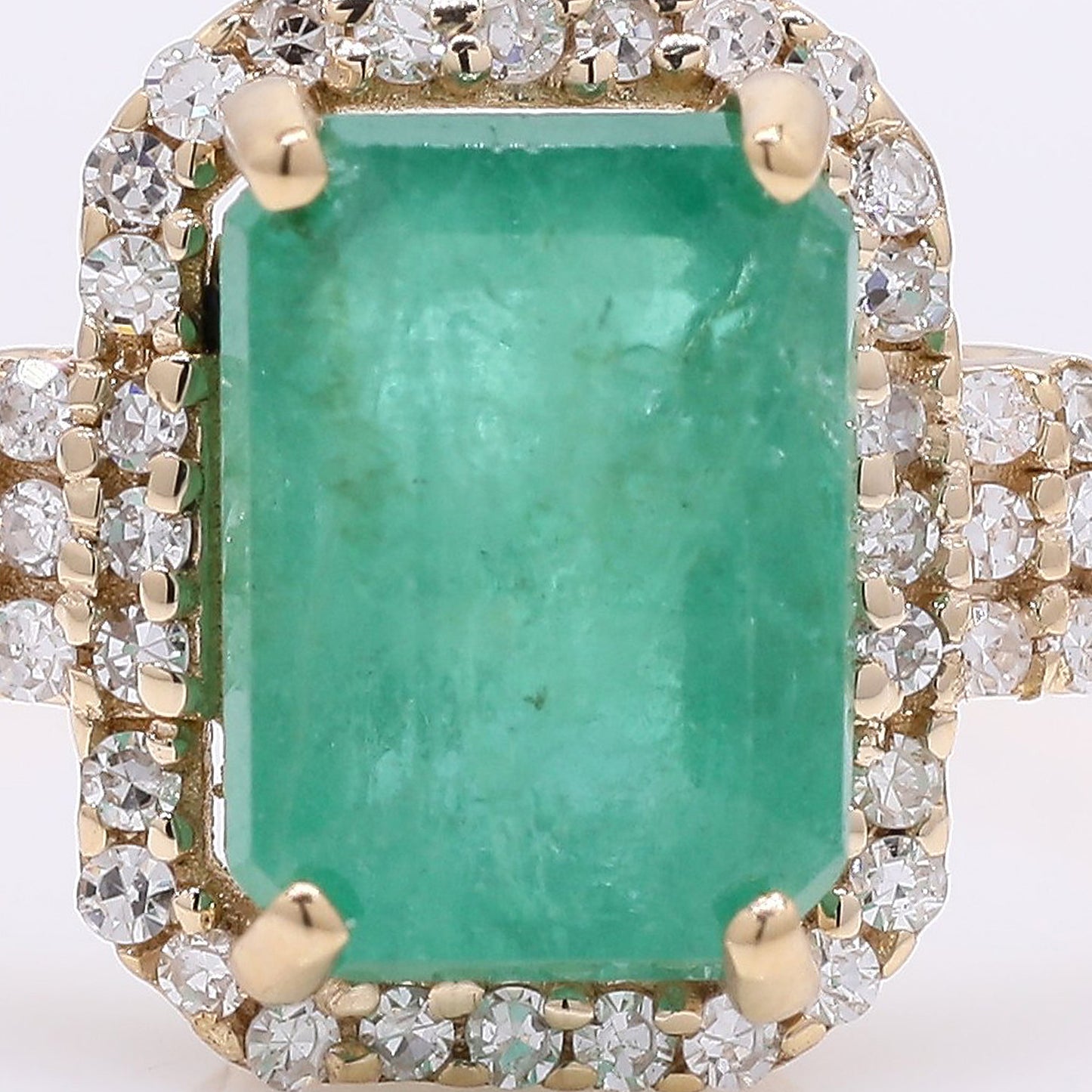 1.80 Ct Octagon Step Cut Natural Emerald 14K Gold Ring