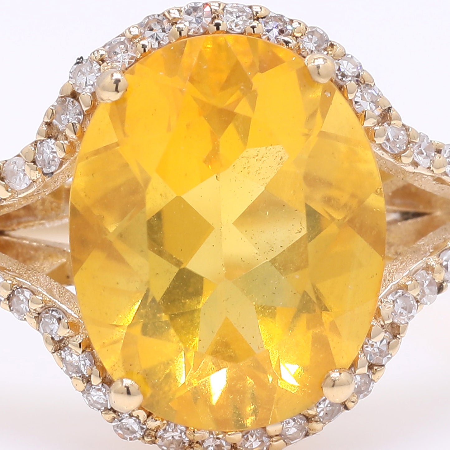 1.95 Ct Oval Mixed Cut Natural Fire Opal 14K Gold Ring