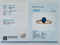 1.44 Ct Oval Natural Sapphire 14K Gold Ring