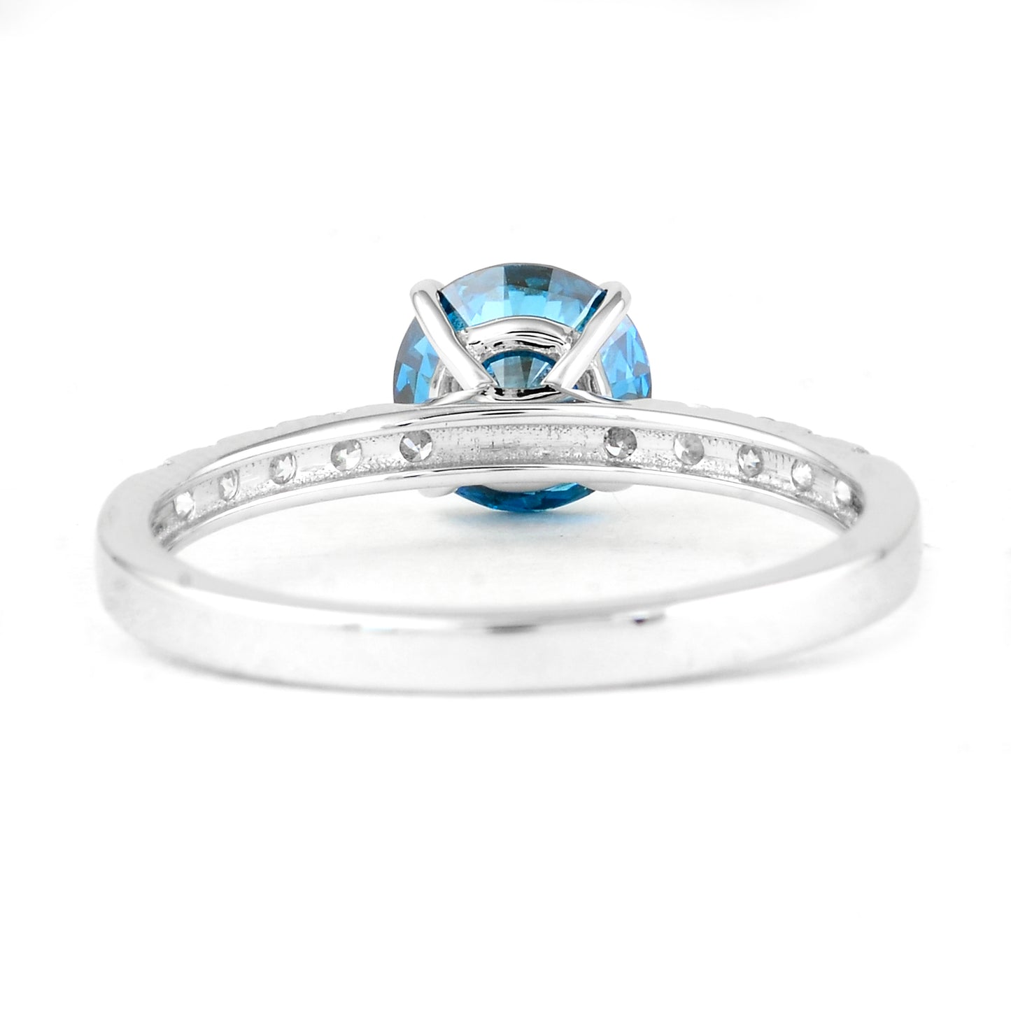 1.49 Carats Blue Lab Grown Diamond 14K Gold Ring