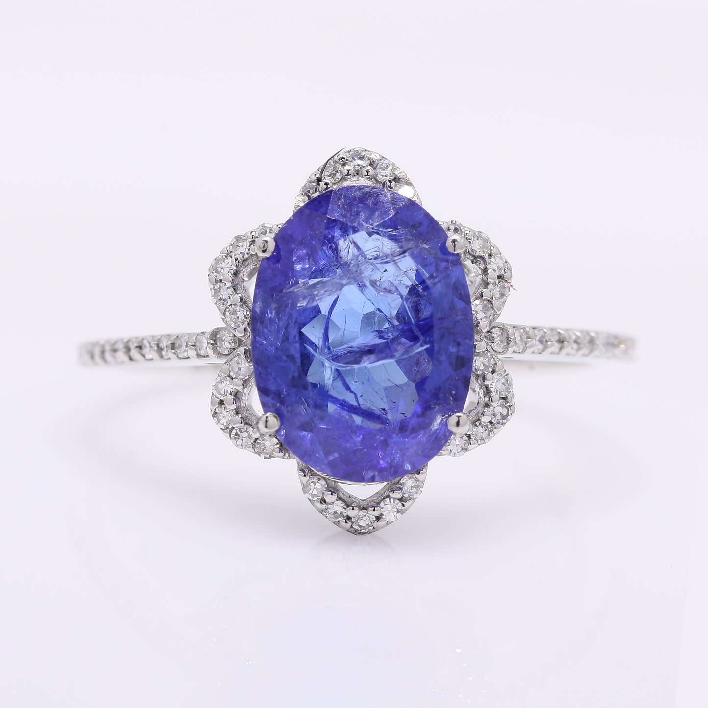 3.09 Ct Oval Mixed Cut Natural Tanzanite 950 Platinum Ring