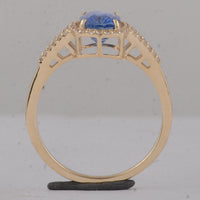 2.23 Ct Cushion Sapphire 9K Gold Ring