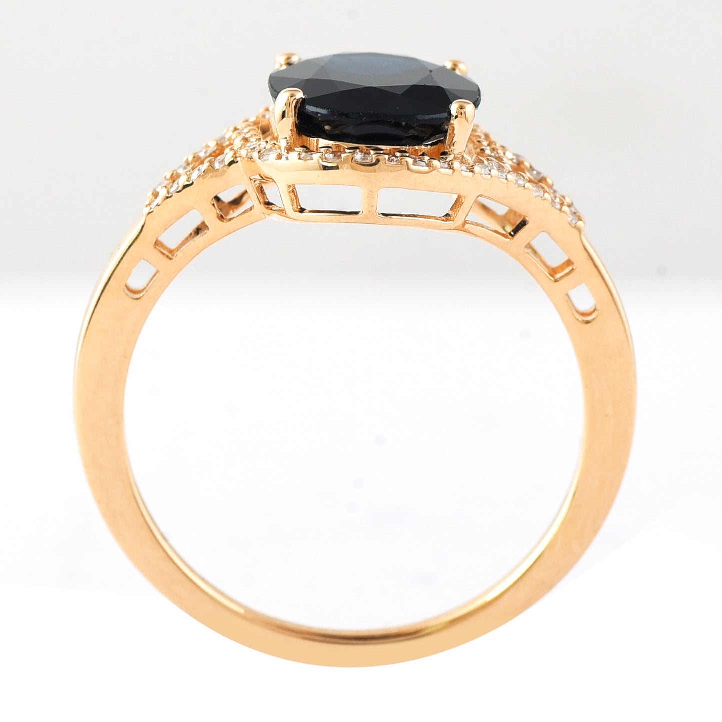 2.79 Ct Oval Mixed Cut Natural Sapphire 14K Gold Ring