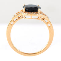 2.79 Ct Oval Mixed Cut Natural Sapphire 14K Gold Ring