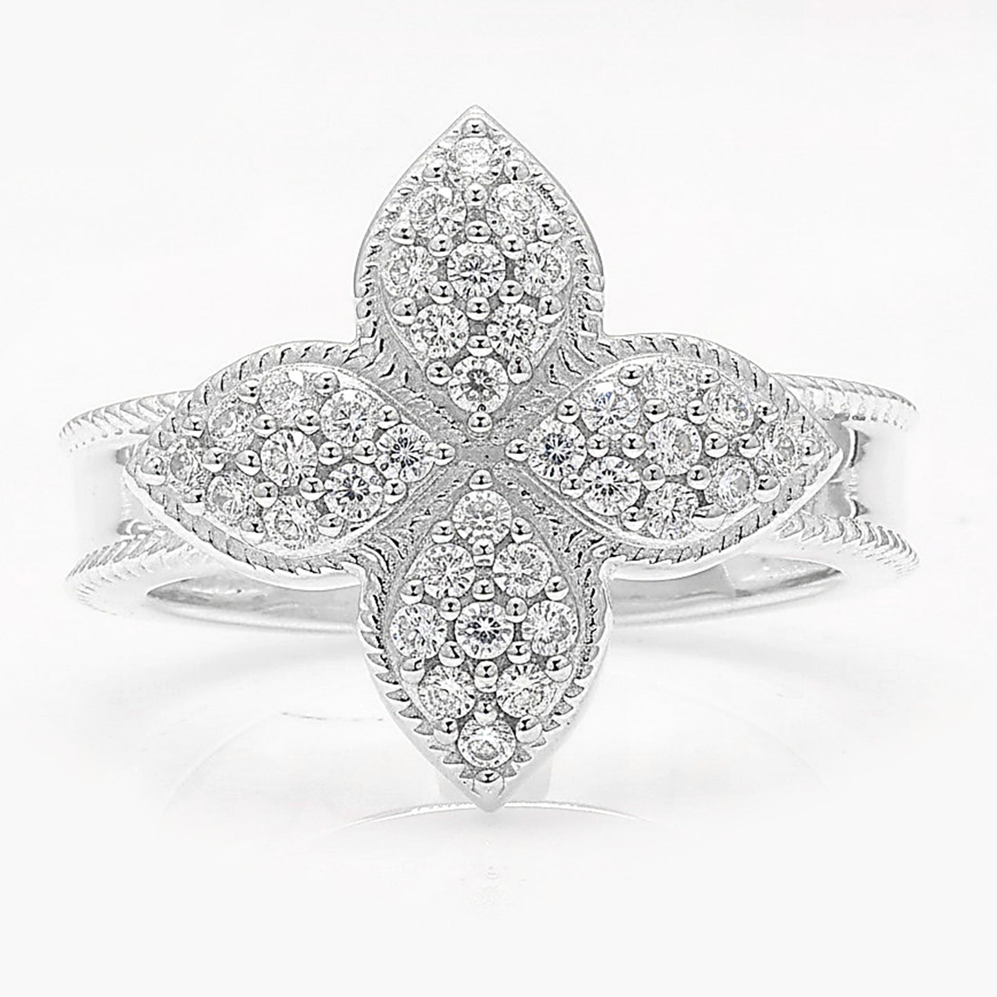 1.58 Ct Round Cubic Zirconia 925 Silver Ring