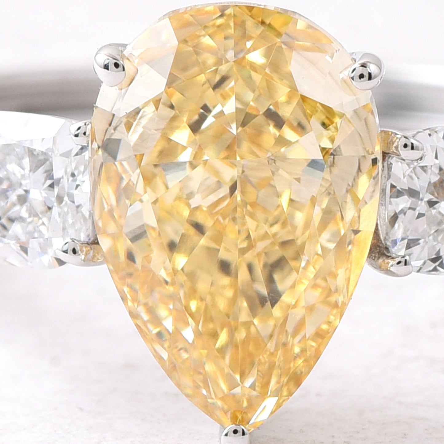 2.56 Ct Pear Lab Grown Diamond 14K Gold Ring